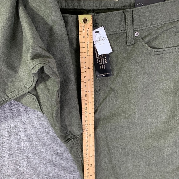 Banana Republic Travel Jean Men 34x31 Green Slim Fit Washwell Pants NEW - Picture 7 of 12